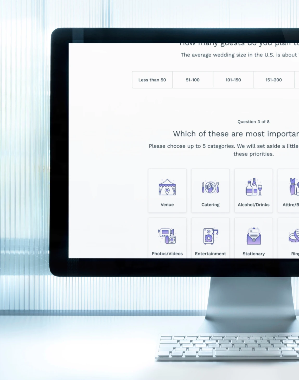 CostCupid questionnaire on desktop