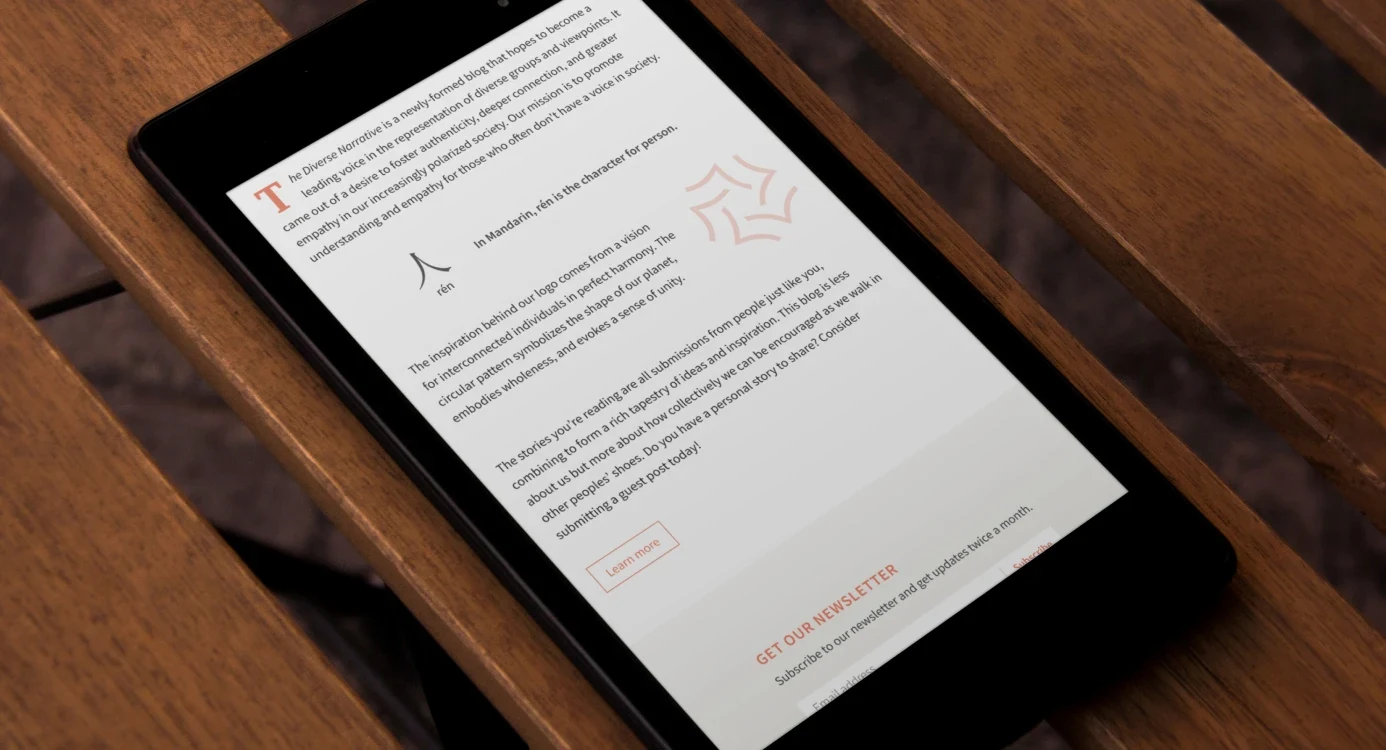 The Diverse Narrative on tablet